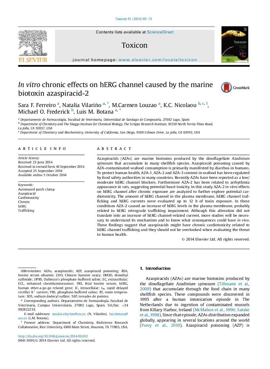 In vitro chronic effects on hERG channel caused by the marine biotoxin azaspiracid-2