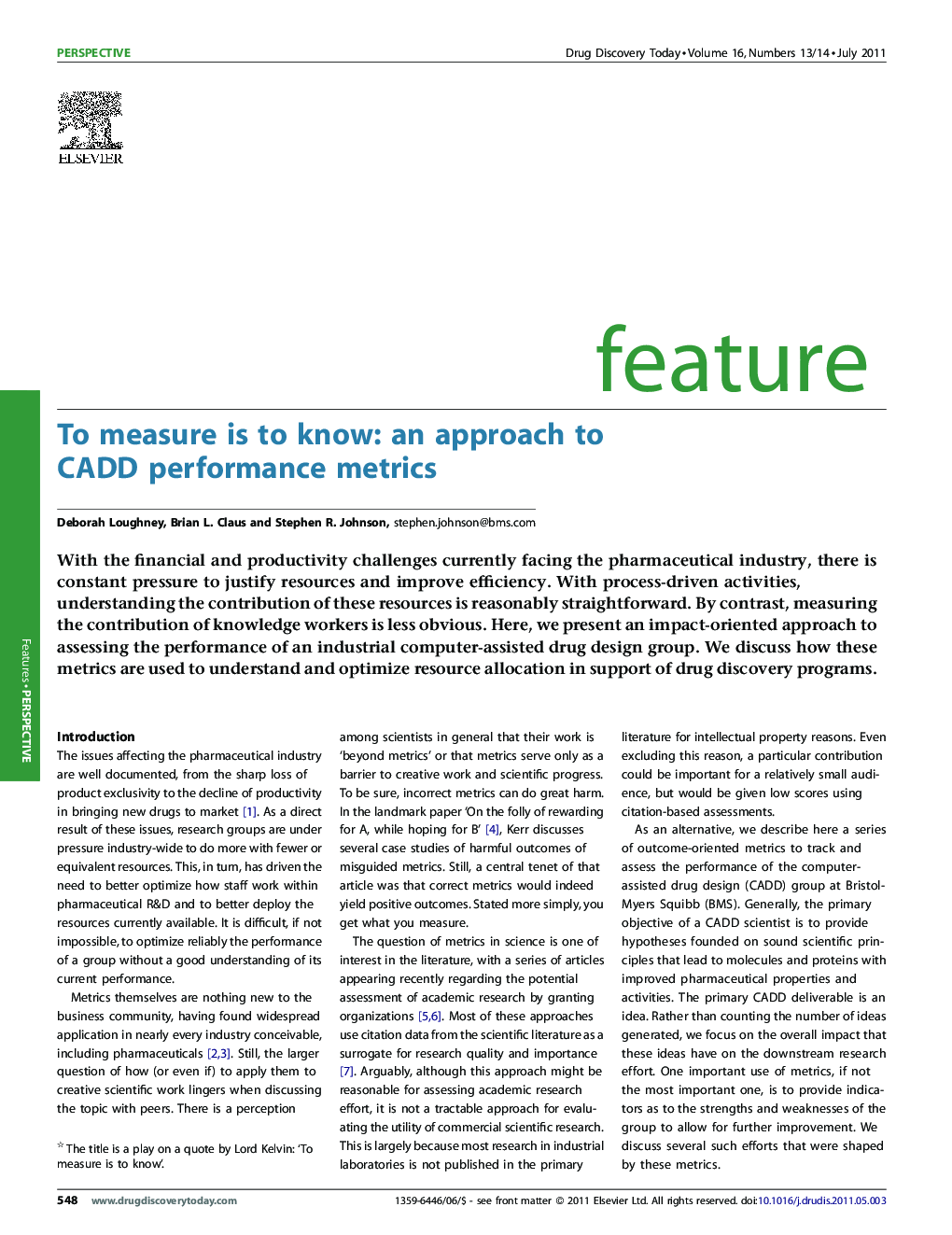 To measure is to know: an approach to CADD performance metrics 