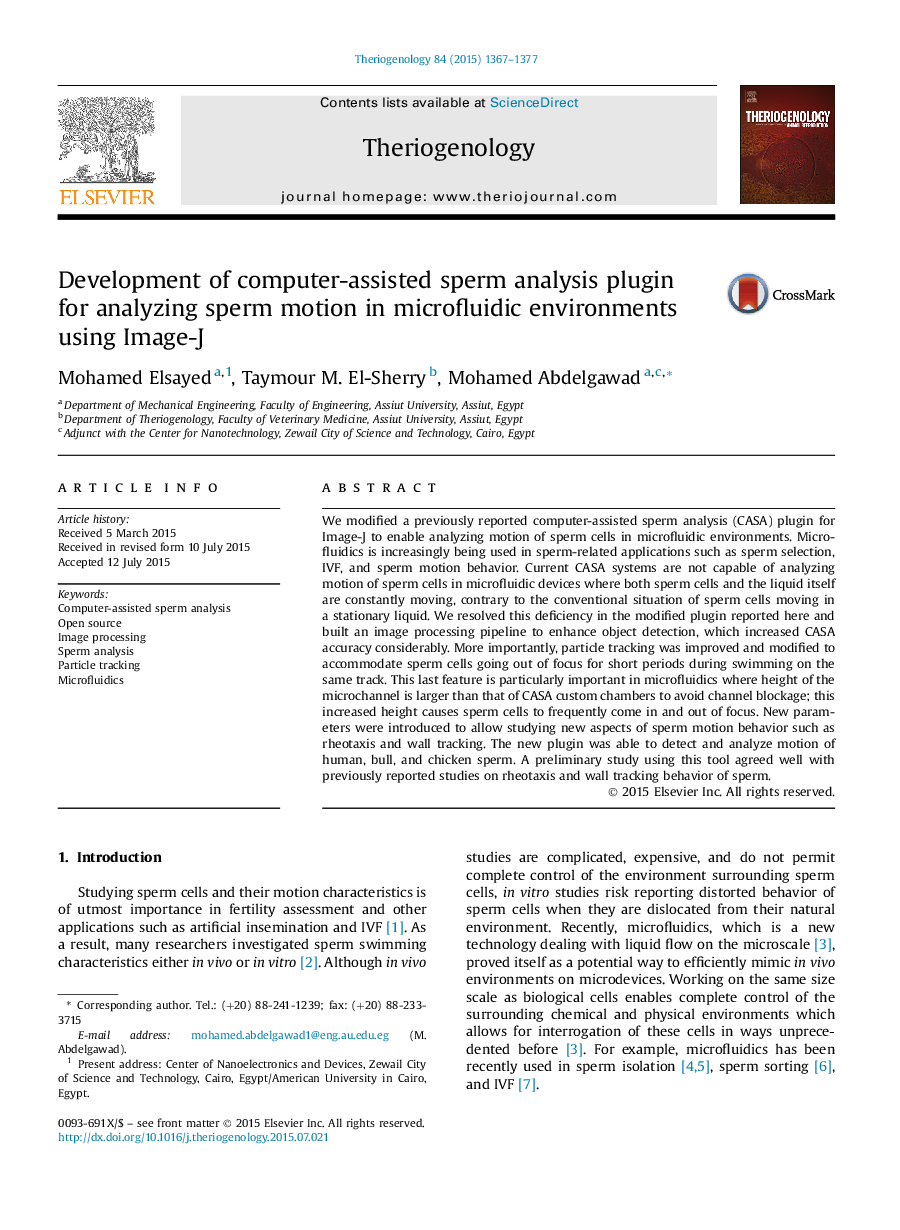 Development of computer-assisted sperm analysis plugin for analyzing sperm motion in microfluidic environments using Image-J