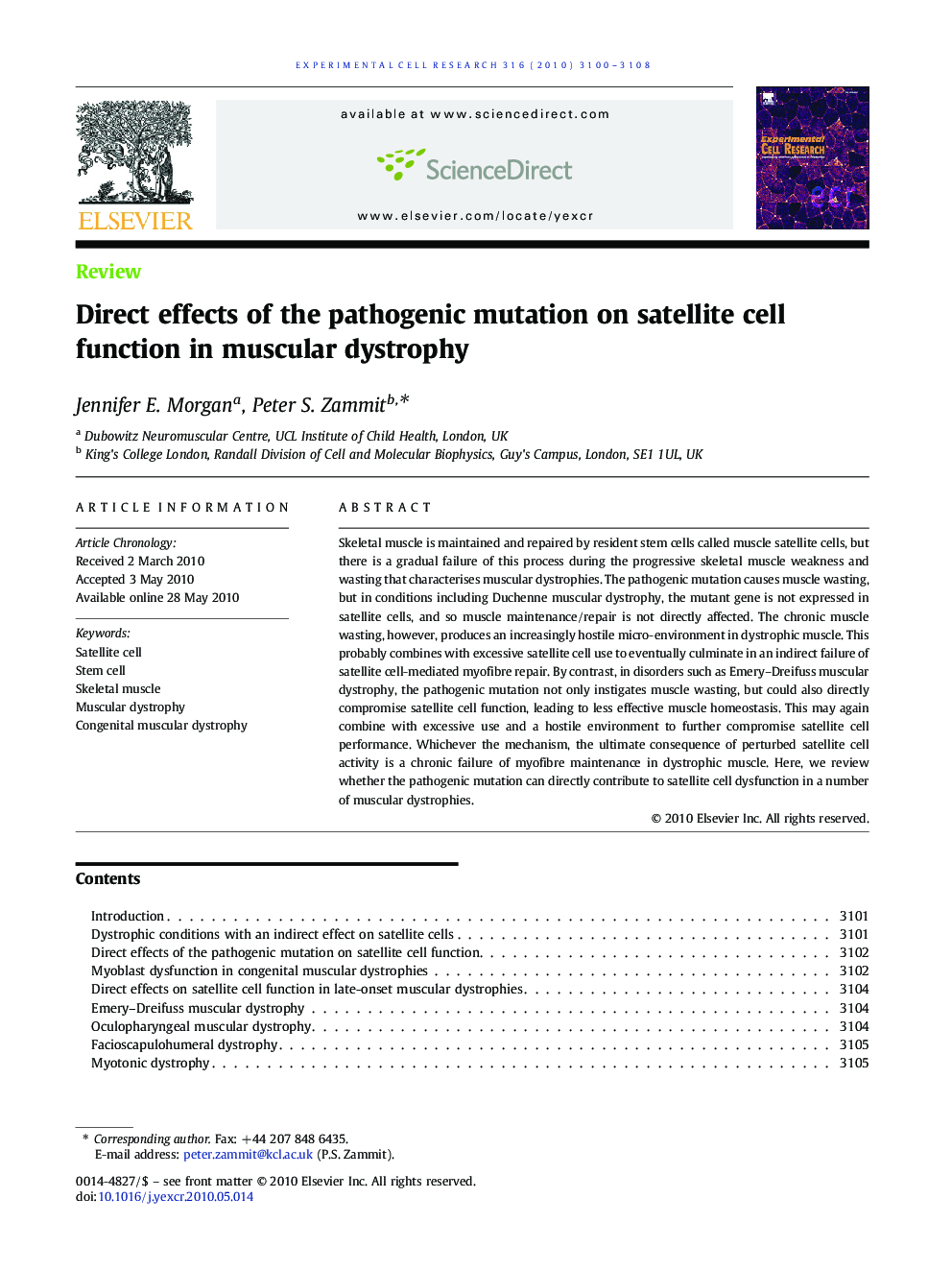 Direct effects of the pathogenic mutation on satellite cell function in muscular dystrophy