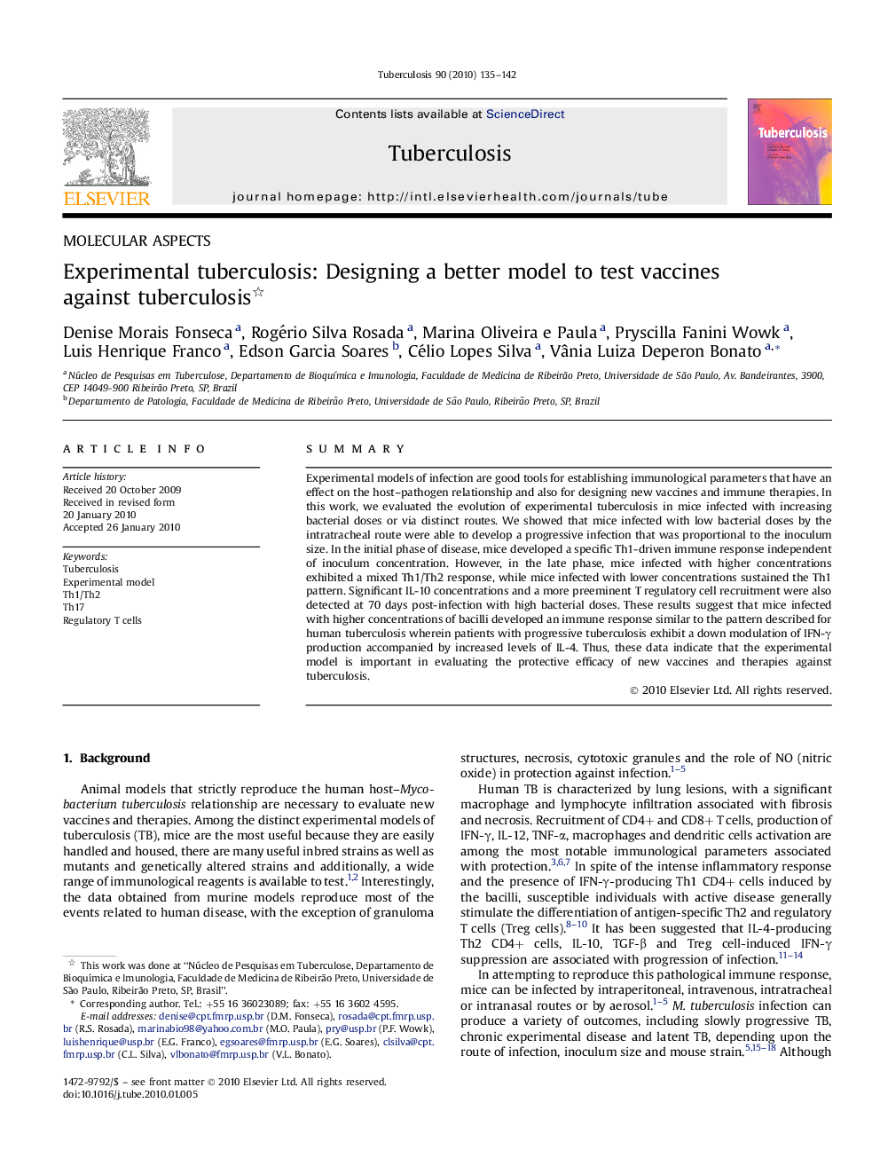 Experimental tuberculosis: Designing a better model to test vaccines against tuberculosis 