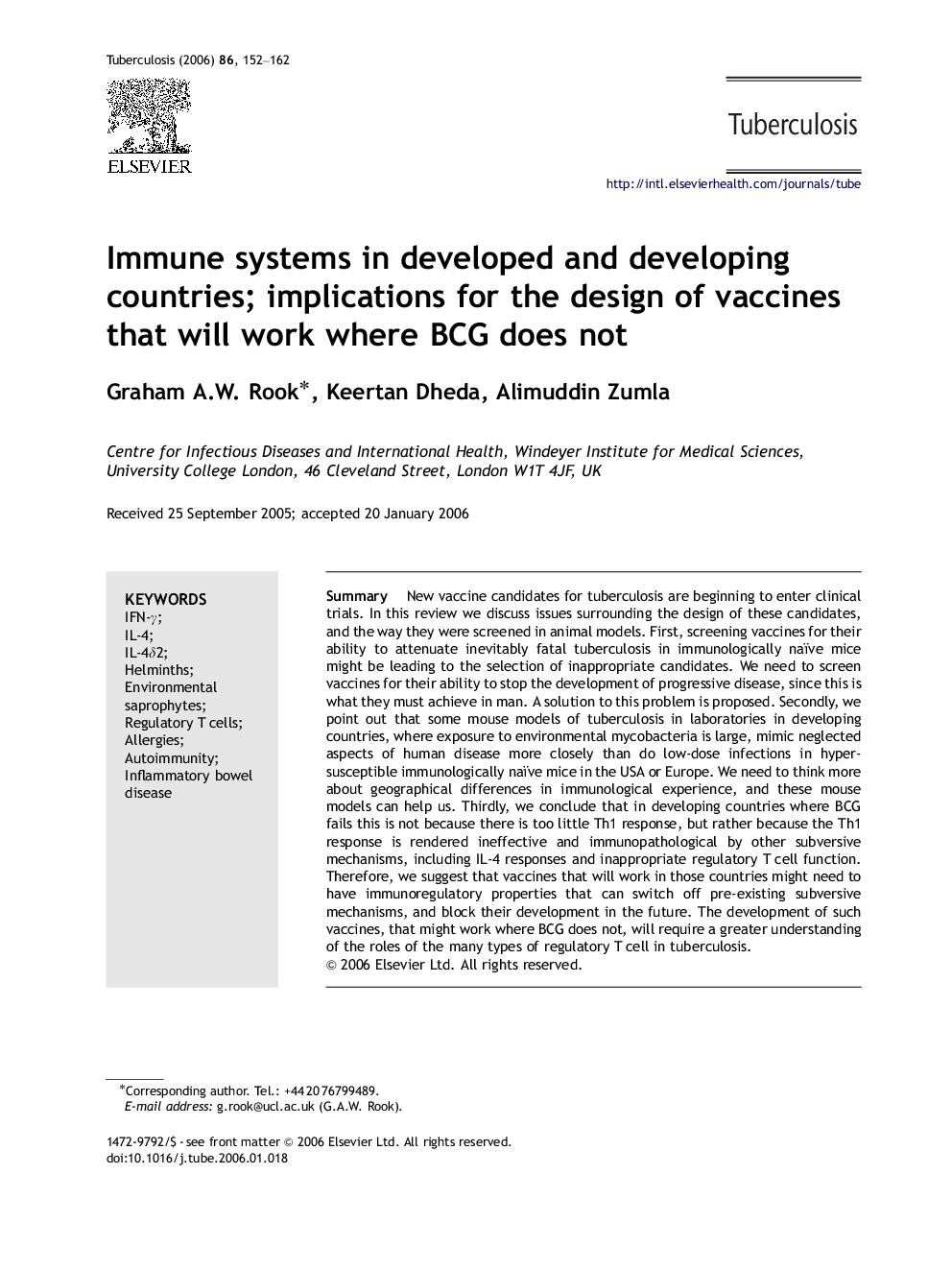 Immune systems in developed and developing countries; implications for the design of vaccines that will work where BCG does not
