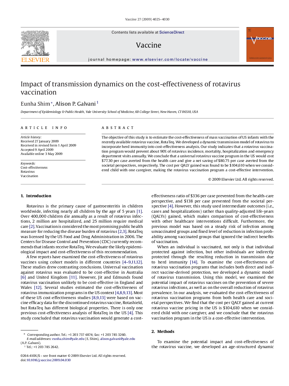 Impact of transmission dynamics on the cost-effectiveness of rotavirus vaccination