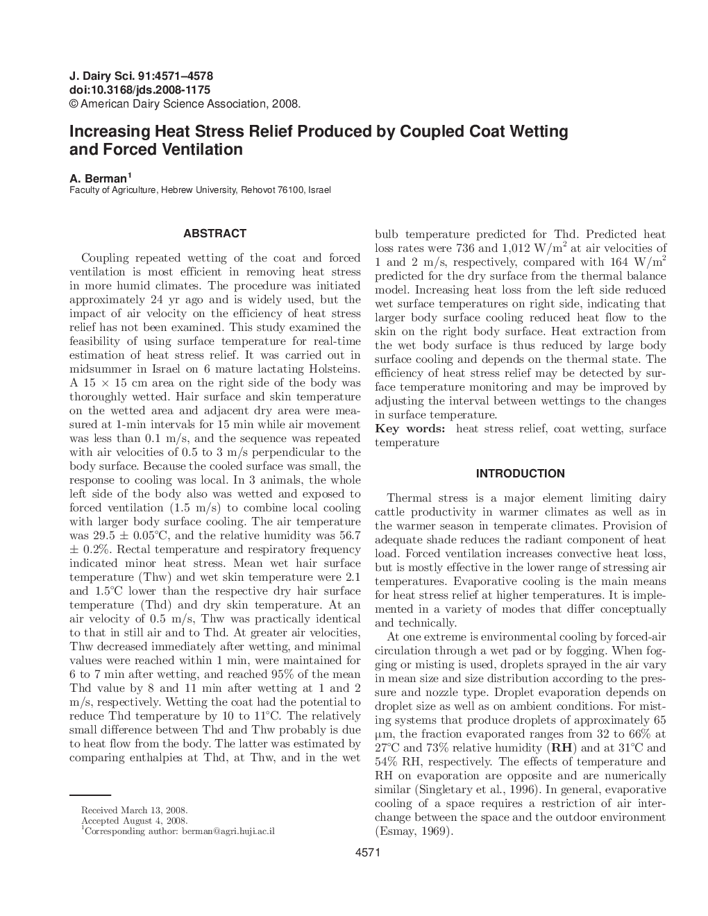 Increasing Heat Stress Relief Produced by Coupled Coat Wetting and Forced Ventilation