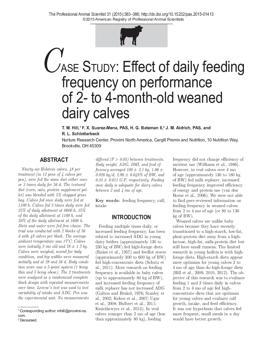 اثر فرکانس تغذیه روزانه بر عملکرد گوساله های شیرخوار 2 تا 4 ماهه 