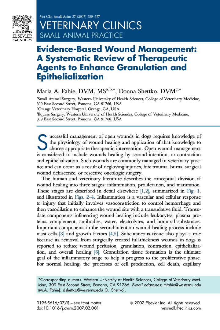 Evidence-Based Wound Management: A Systematic Review of Therapeutic Agents to Enhance Granulation and Epithelialization