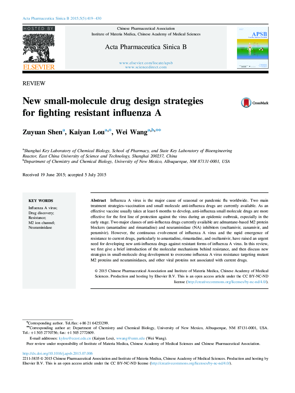 New small-molecule drug design strategies for fighting resistant influenza A 