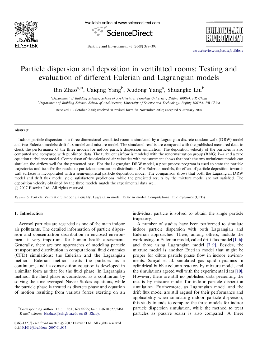 Particle dispersion and deposition in ventilated rooms: Testing and evaluation of different Eulerian and Lagrangian models