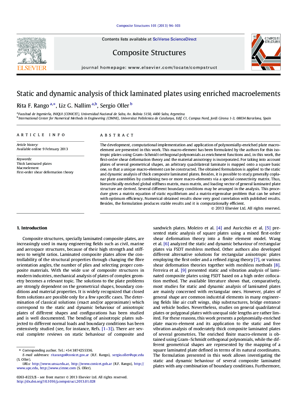 Static and dynamic analysis of thick laminated plates using enriched macroelements