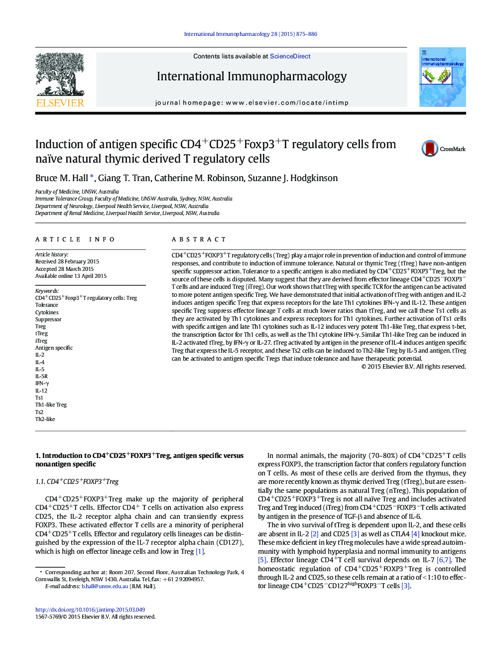 Induction of antigen specific CD4+CD25+Foxp3+T regulatory cells from naïve natural thymic derived T regulatory cells