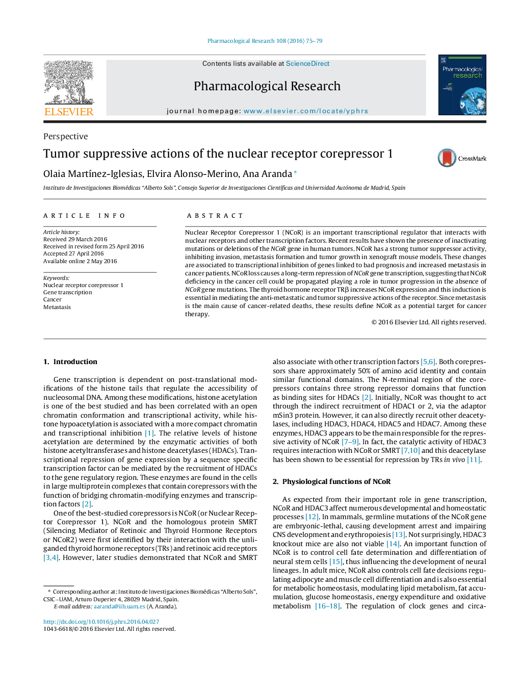 اقدامات سرکوبگرانه تومور corepressor گیرنده هسته ای 1 