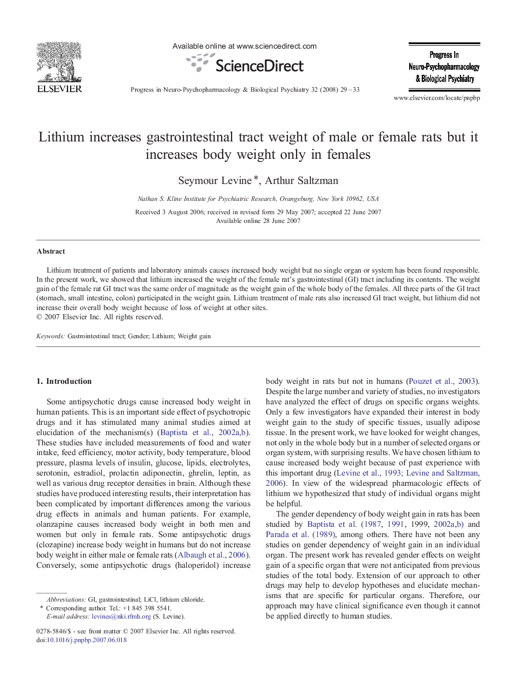 Lithium increases gastrointestinal tract weight of male or female rats but it increases body weight only in females