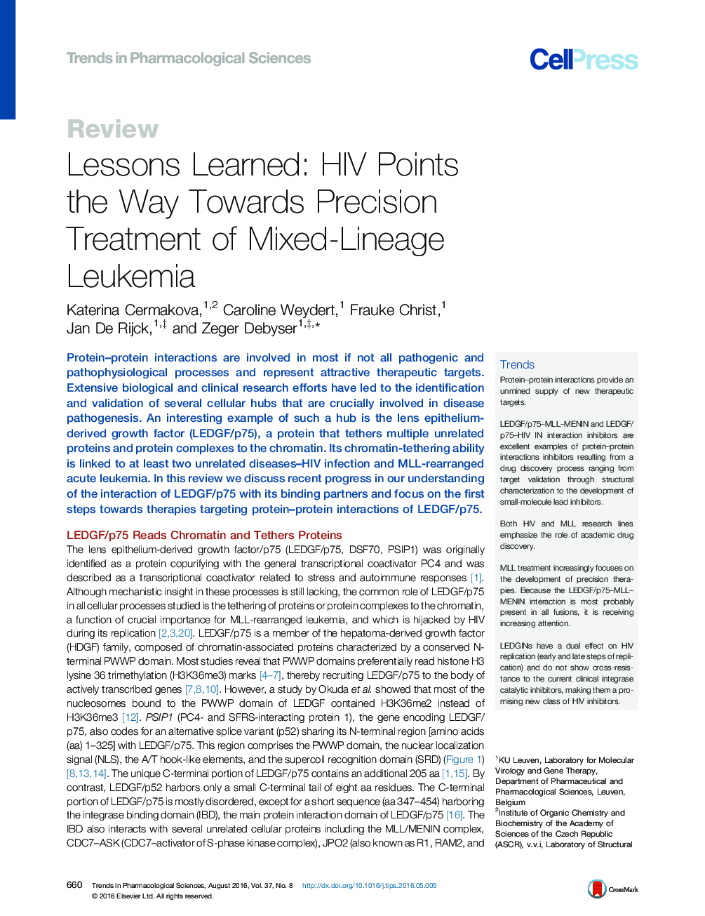 Lessons Learned: HIV Points the Way Towards Precision Treatment of Mixed-Lineage Leukemia