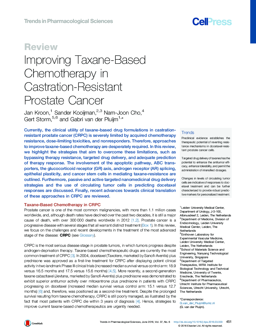 Improving Taxane-Based Chemotherapy in Castration-Resistant Prostate Cancer