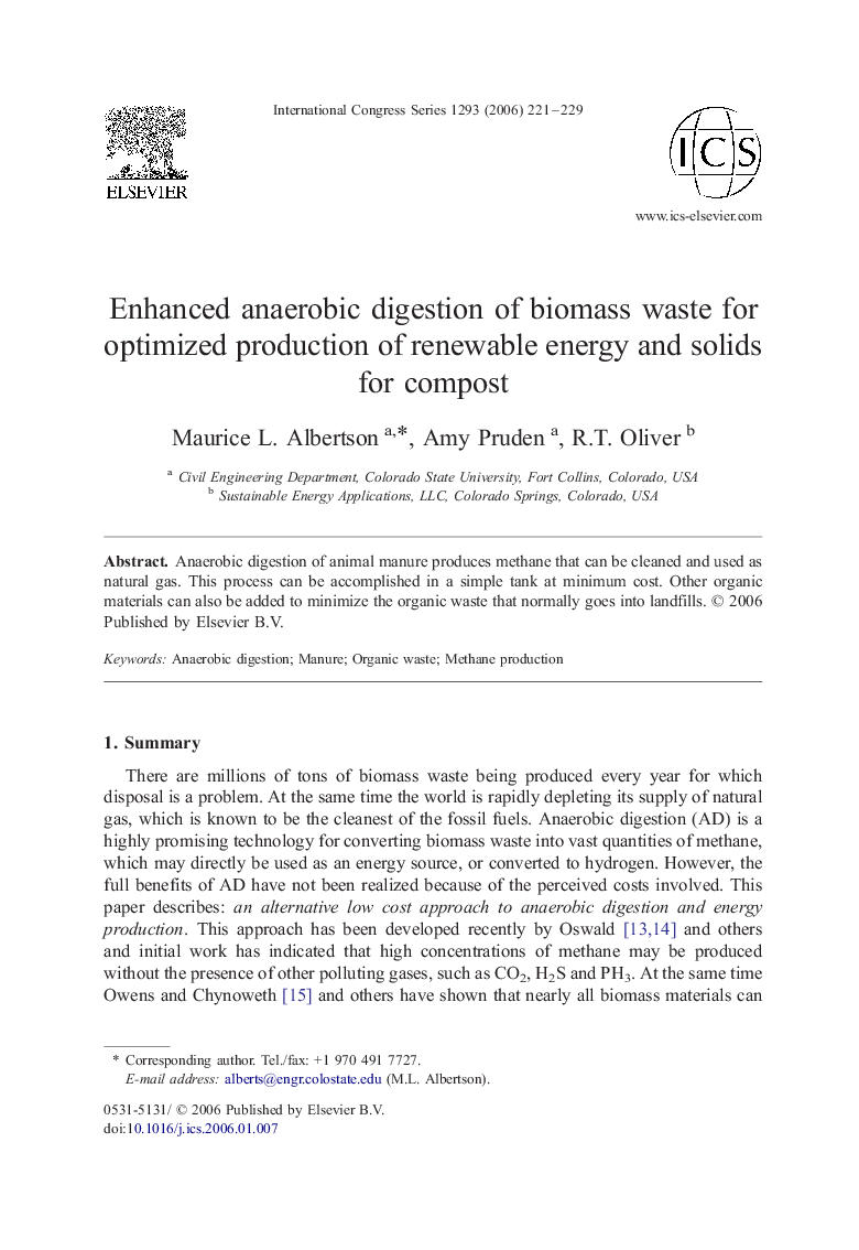 Enhanced anaerobic digestion of biomass waste for optimized production of renewable energy and solids for compost