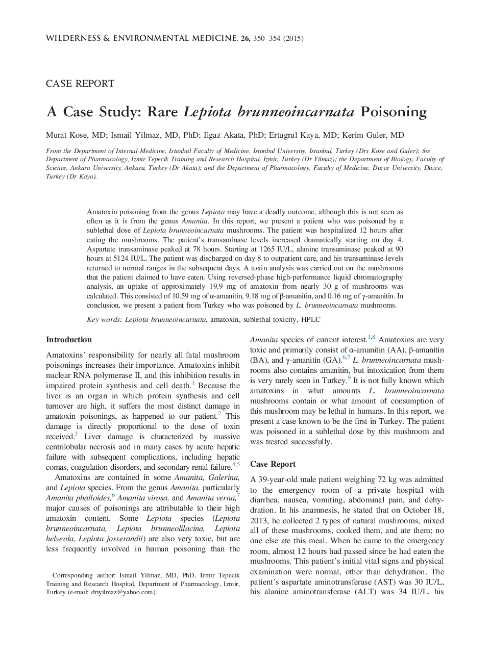 مطالعه موردی: مسمومیت نادر Lepiota brunneoincarnata
