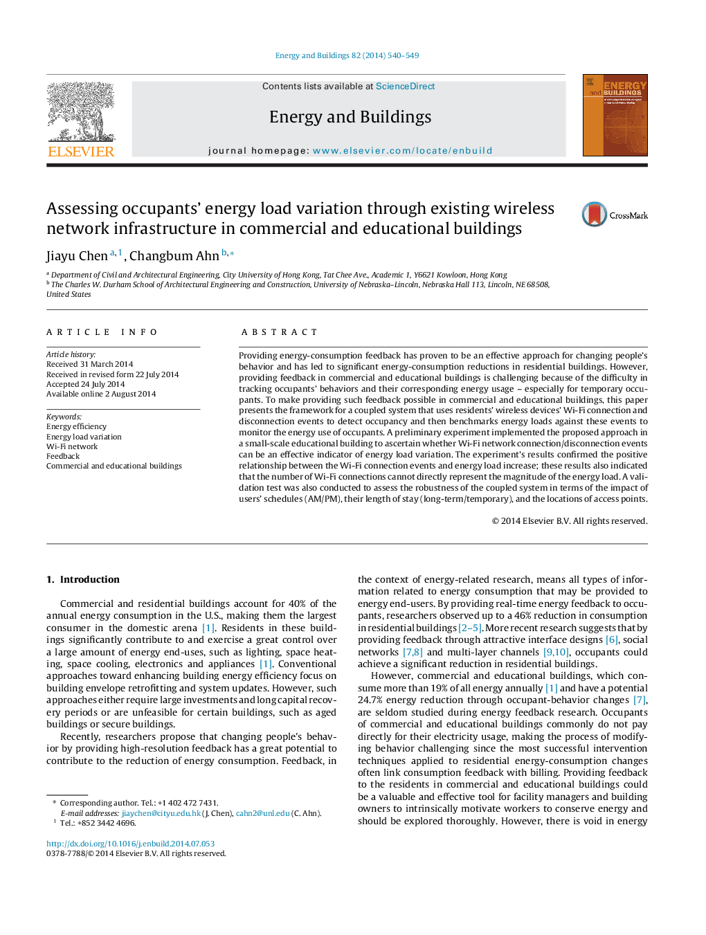 Assessing occupants’ energy load variation through existing wireless network infrastructure in commercial and educational buildings