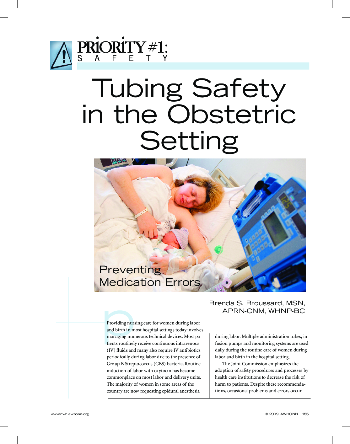Tubing Safety in the Obstetric Setting: Preventing Medication Errors