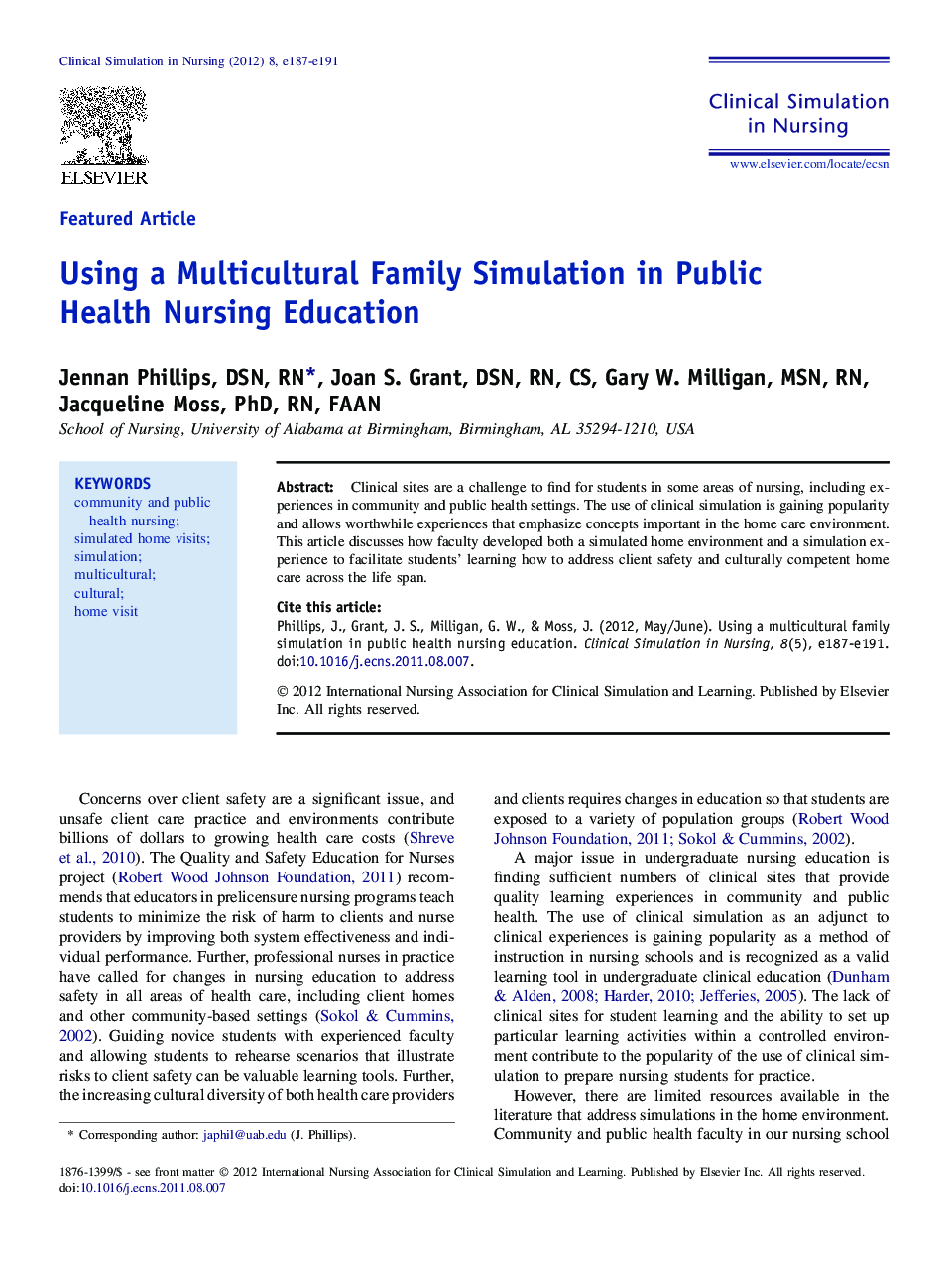 Using a Multicultural Family Simulation in Public Health Nursing Education