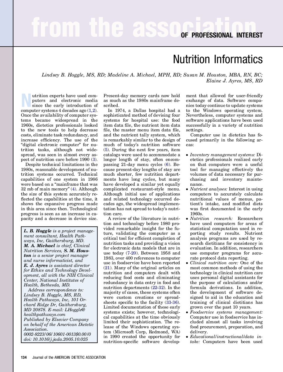 Nutrition Informatics