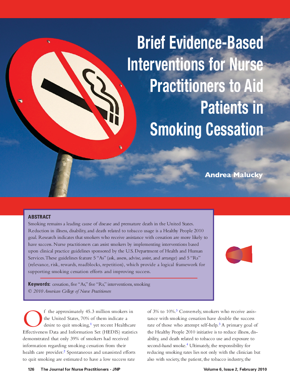 Brief Evidence-Based Interventions for Nurse Practitioners to Aid Patients in Smoking Cessation 