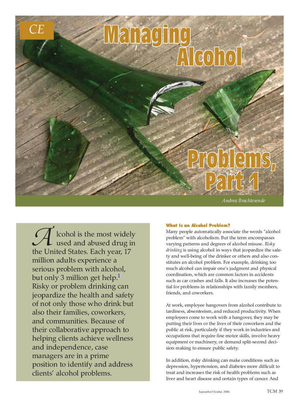 CE: Managing alcohol problems, Part 1 