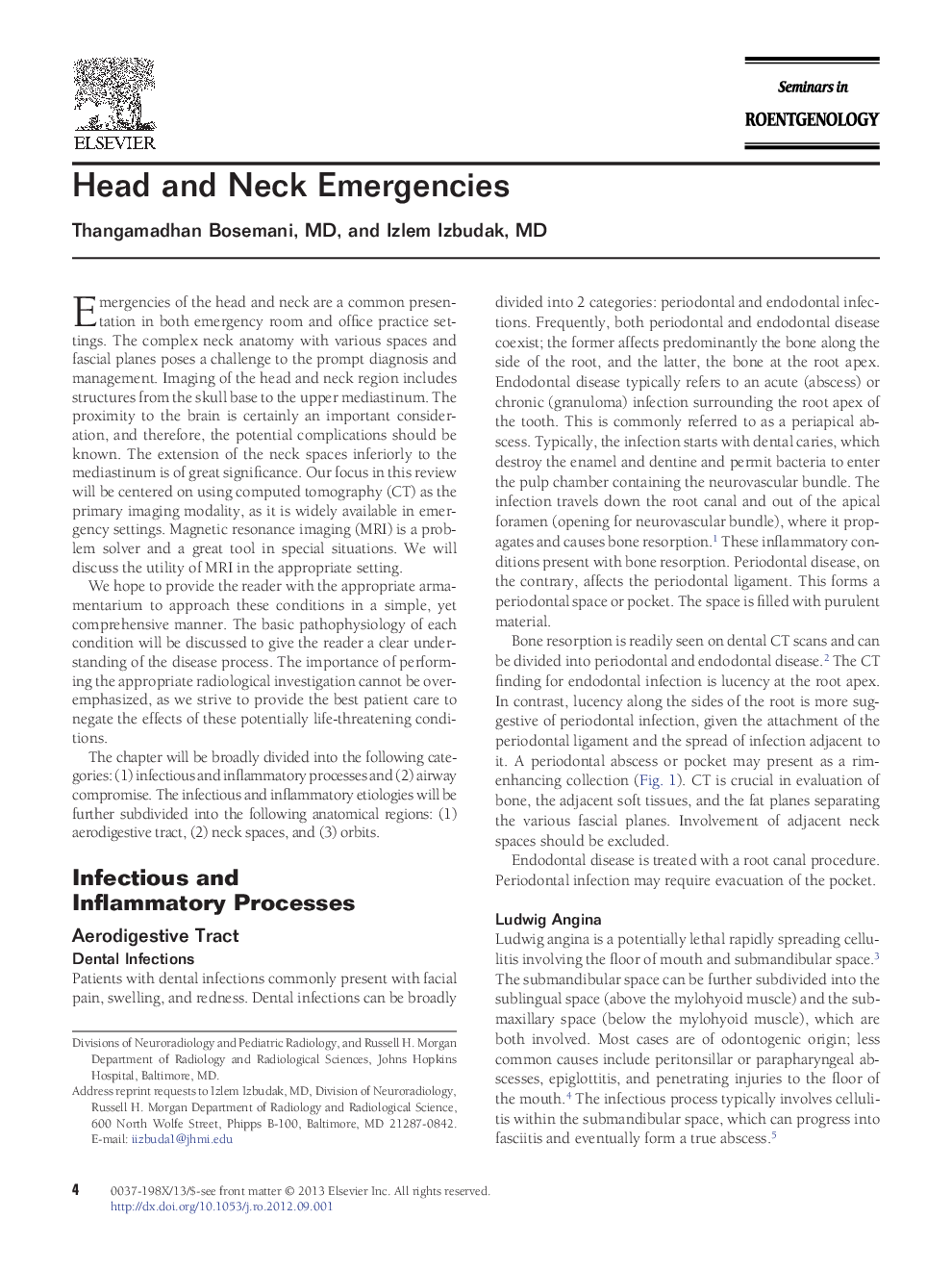 Head and Neck Emergencies