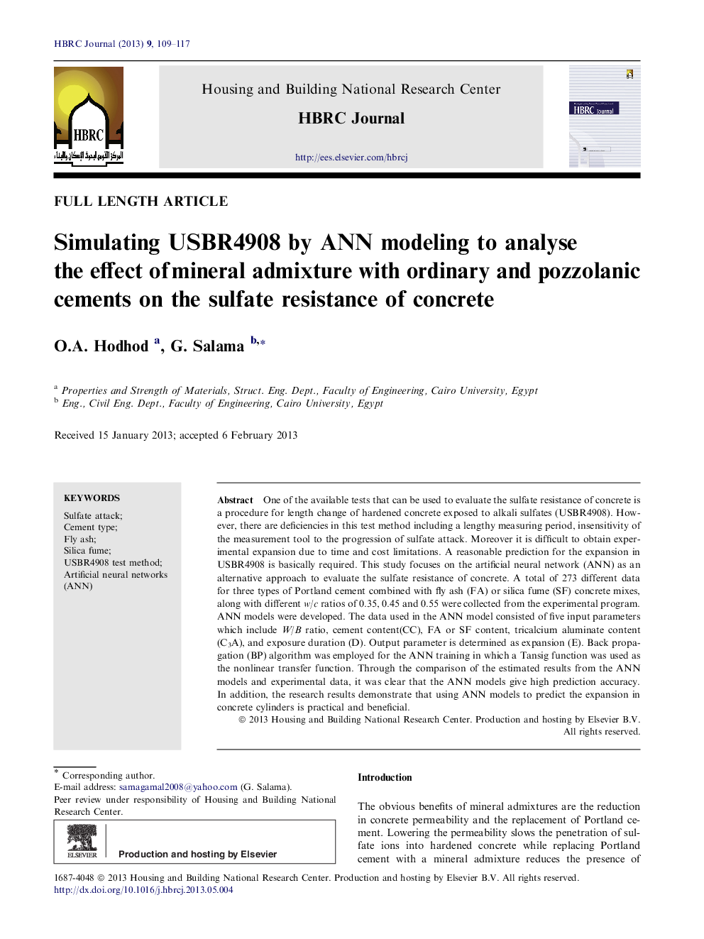 Simulating USBR4908 by ANN modeling to analyse the effect of mineral admixture with ordinary and pozzolanic cements on the sulfate resistance of concrete 