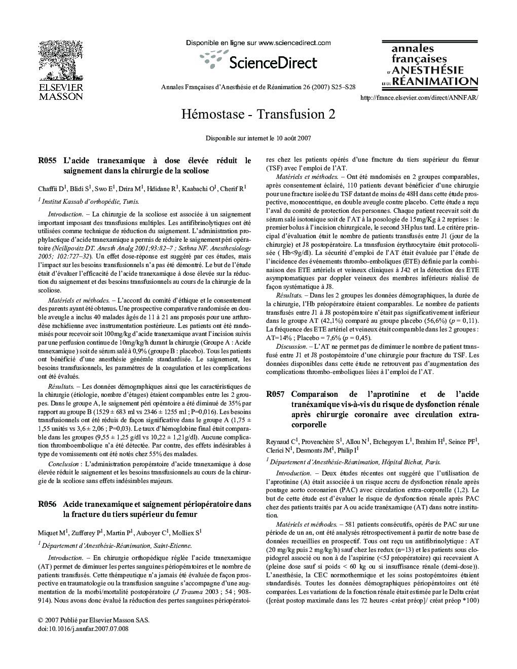 Hémostase - Transfusion 2