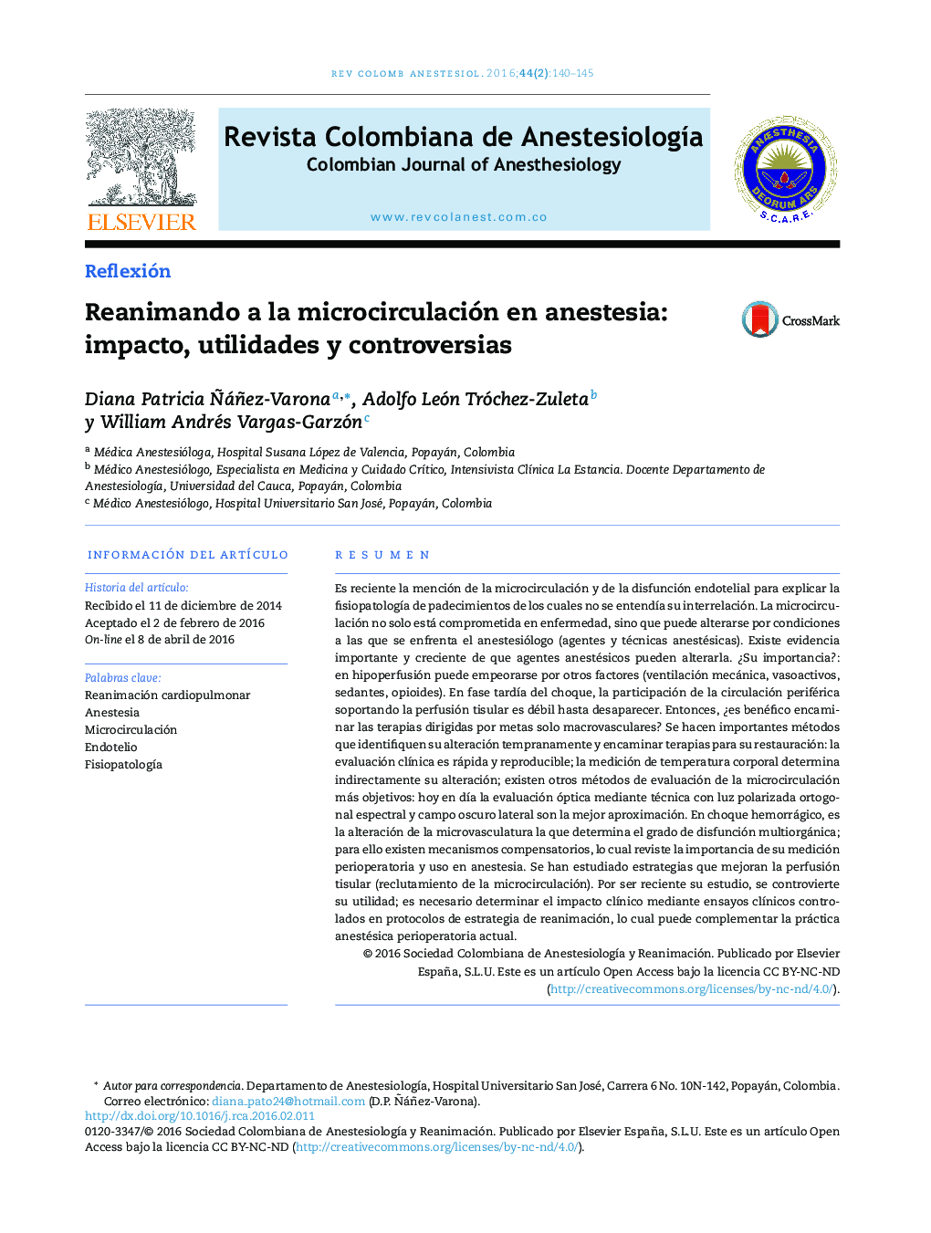 Reanimando a la microcirculación en anestesia: impacto, utilidades y controversias