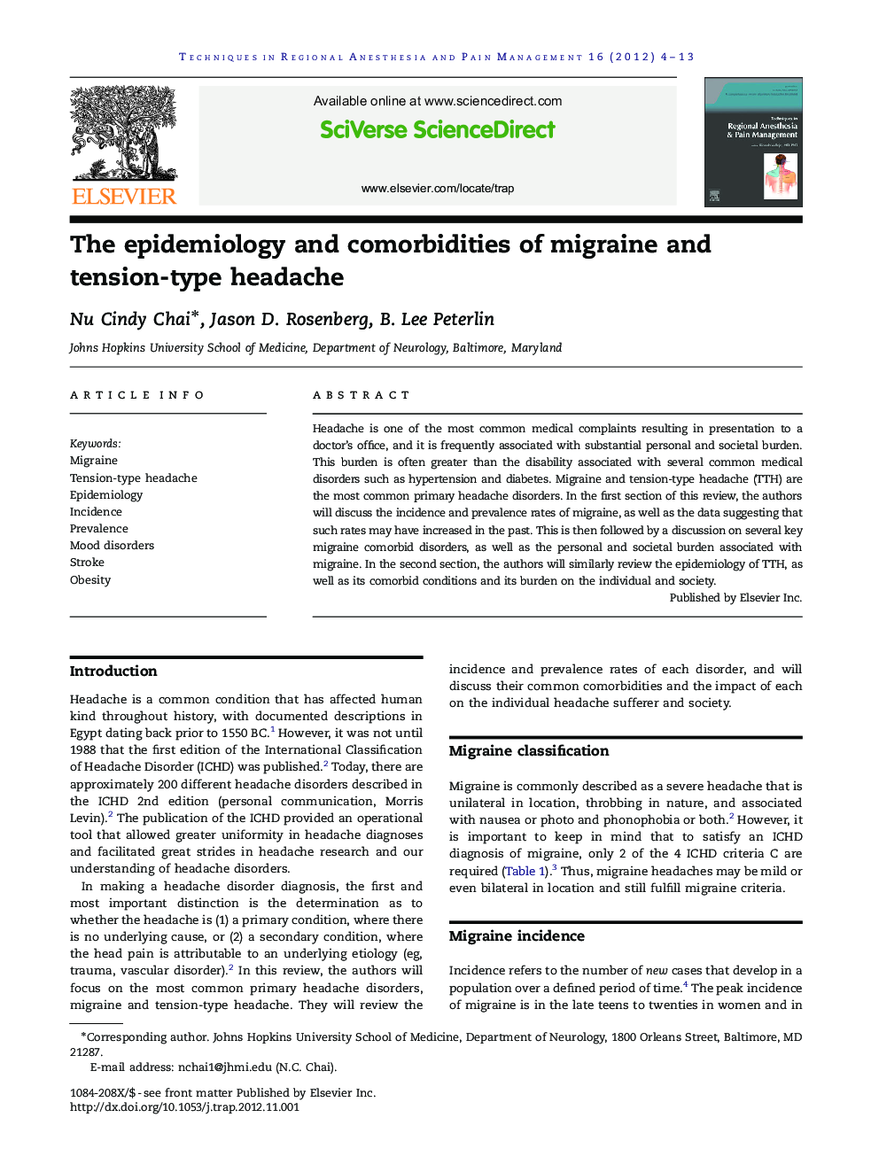 The epidemiology and comorbidities of migraine and tension-type headache