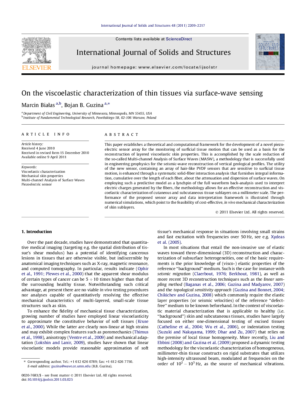 On the viscoelastic characterization of thin tissues via surface-wave sensing