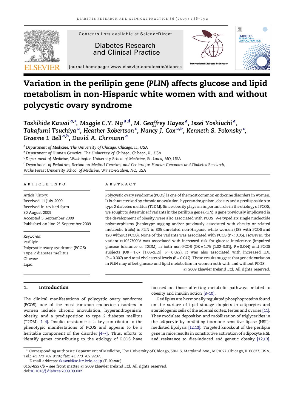 Variation in the perilipin gene (PLIN) affects glucose and lipid metabolism in non-Hispanic white women with and without polycystic ovary syndrome