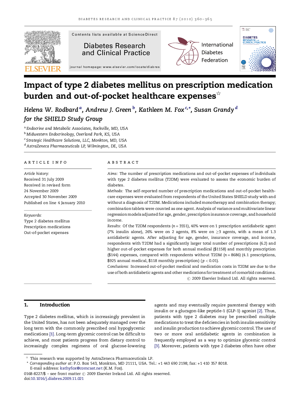 Impact of type 2 diabetes mellitus on prescription medication burden and out-of-pocket healthcare expenses 