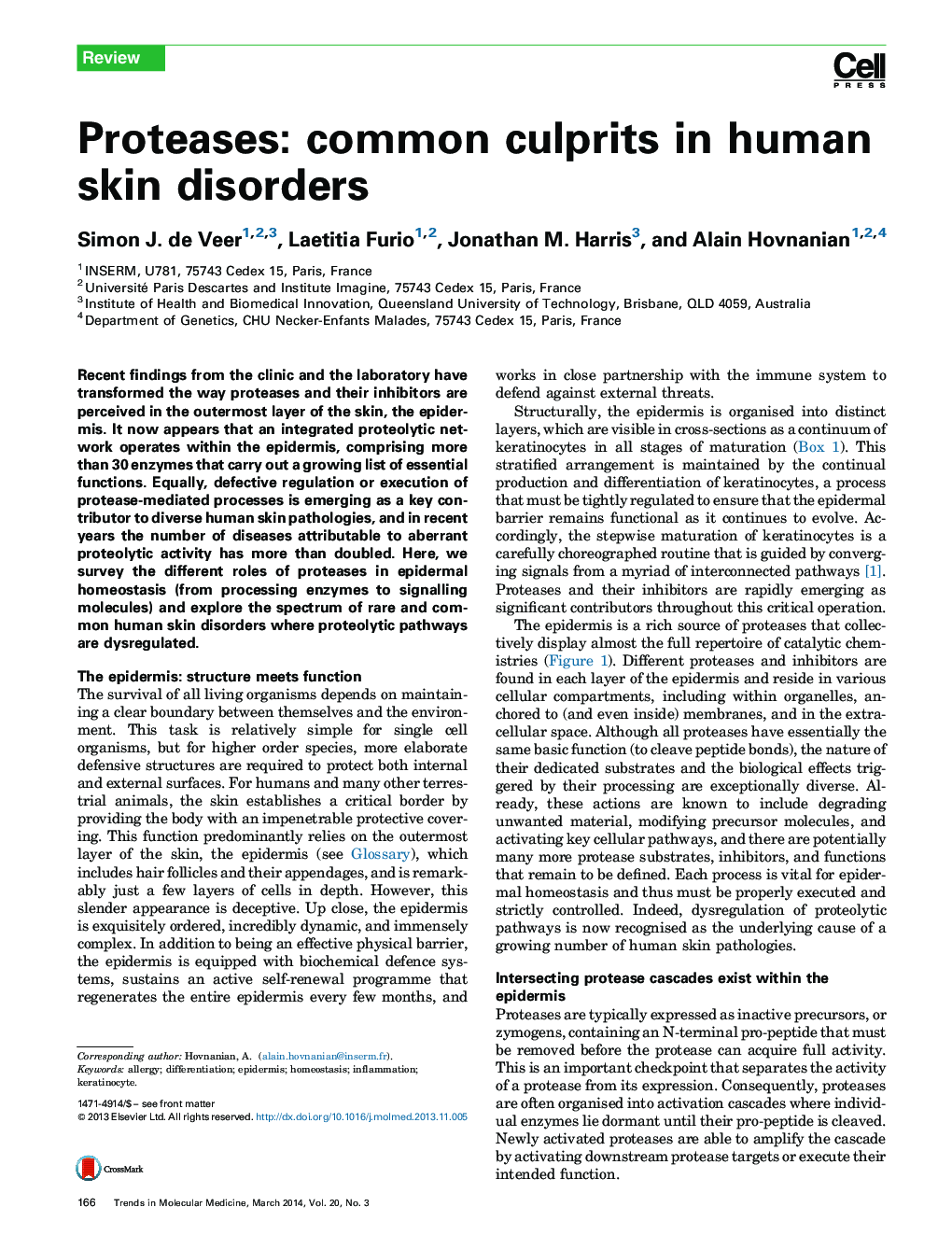 پروتئازها: متجاوزان شایع در اختلالات پوستی انسان 