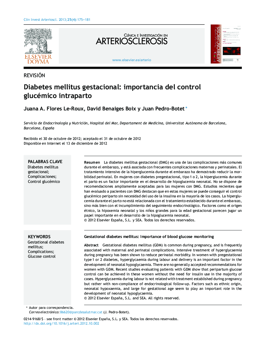 Diabetes mellitus gestacional: importancia del control glucémico intraparto