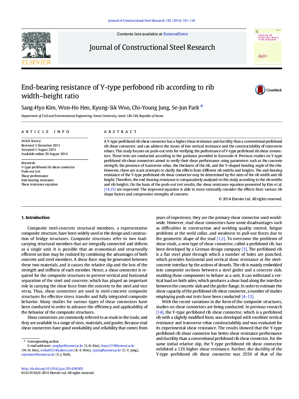 End-bearing resistance of Y-type perfobond rib according to rib width–height ratio