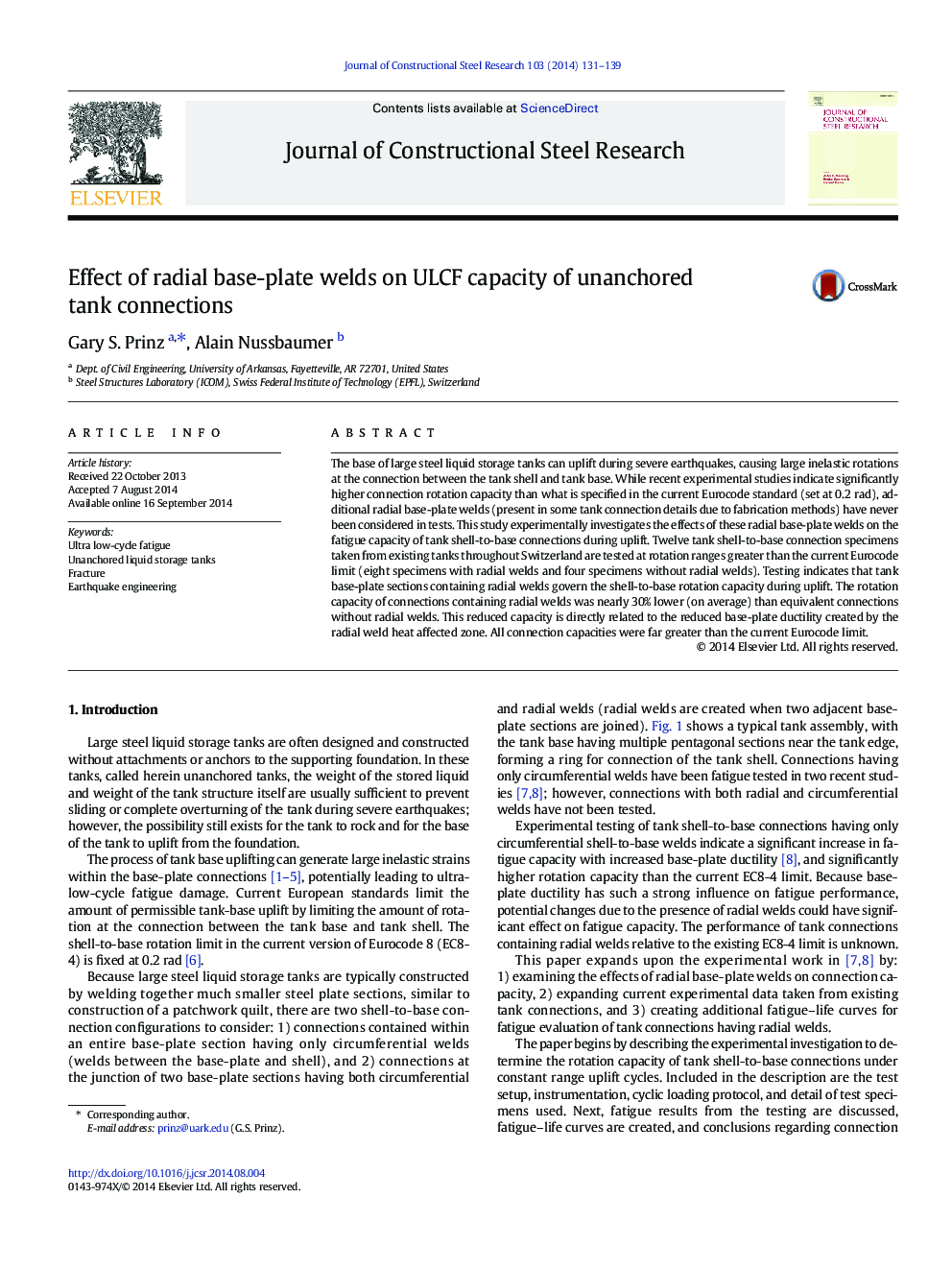 Effect of radial base-plate welds on ULCF capacity of unanchored tank connections