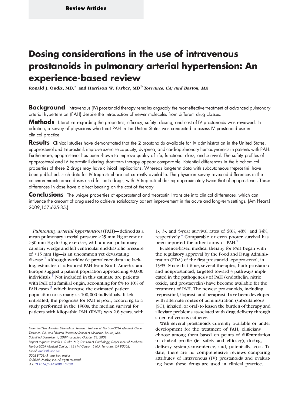 Dosing considerations in the use of intravenous prostanoids in pulmonary arterial hypertension: An experience-based review