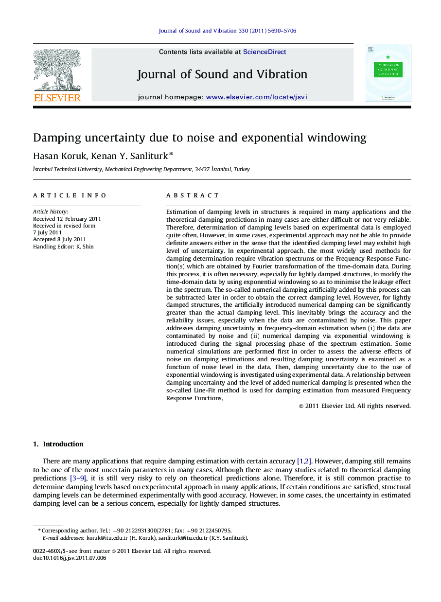 Damping uncertainty due to noise and exponential windowing