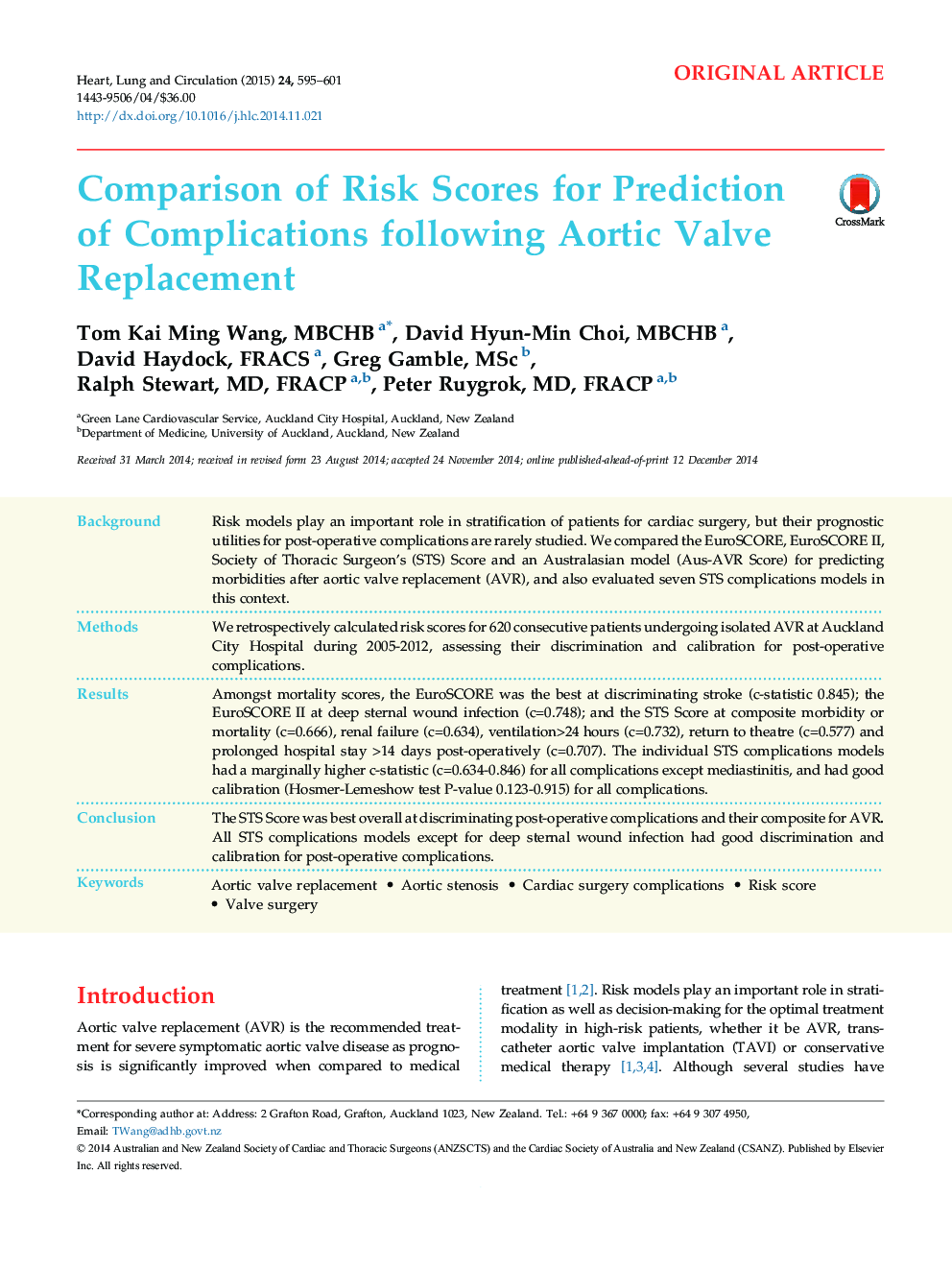 مقایسه نمرات ریسک برای پیش بینی عوارض پس از تعویض دریچه آئورت 