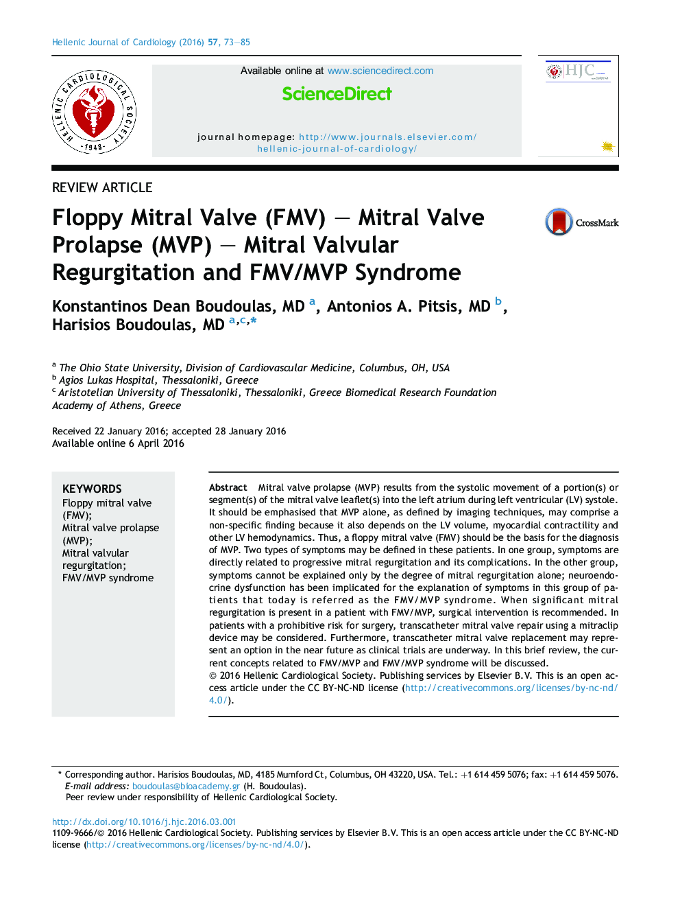 دریچه میترال فلاپی (FMV) - پرولاپس دریچه میترال (MVP) - نارسایی دریچه میترال و سندرم FMV/MVP