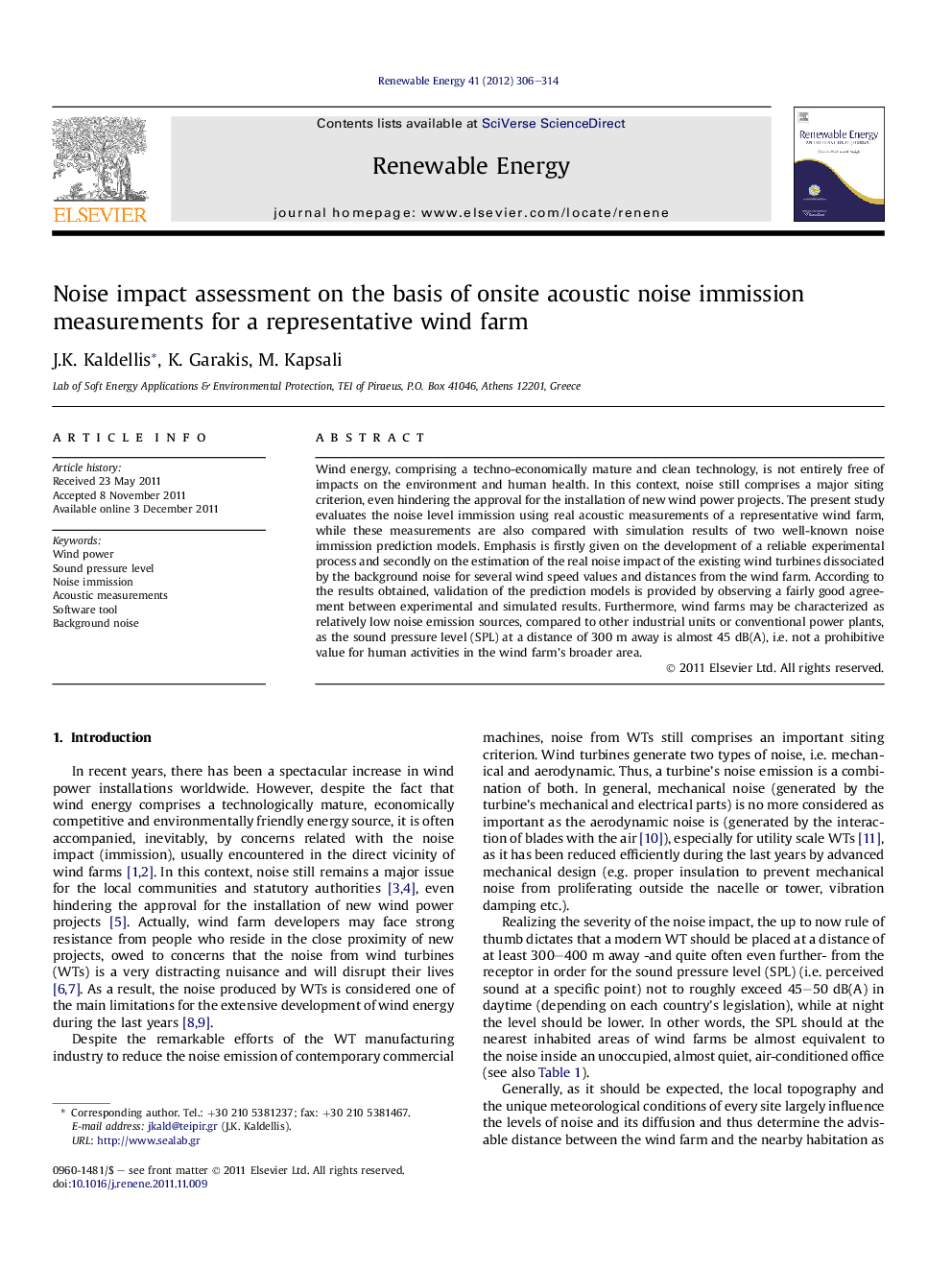 Noise impact assessment on the basis of onsite acoustic noise immission measurements for a representative wind farm