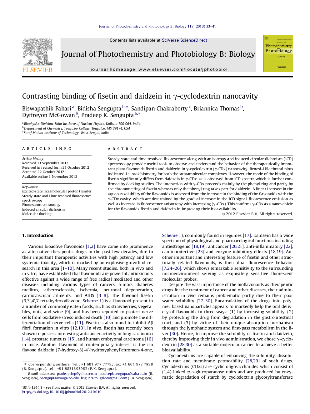 Contrasting binding of fisetin and daidzein in γ-cyclodextrin nanocavity
