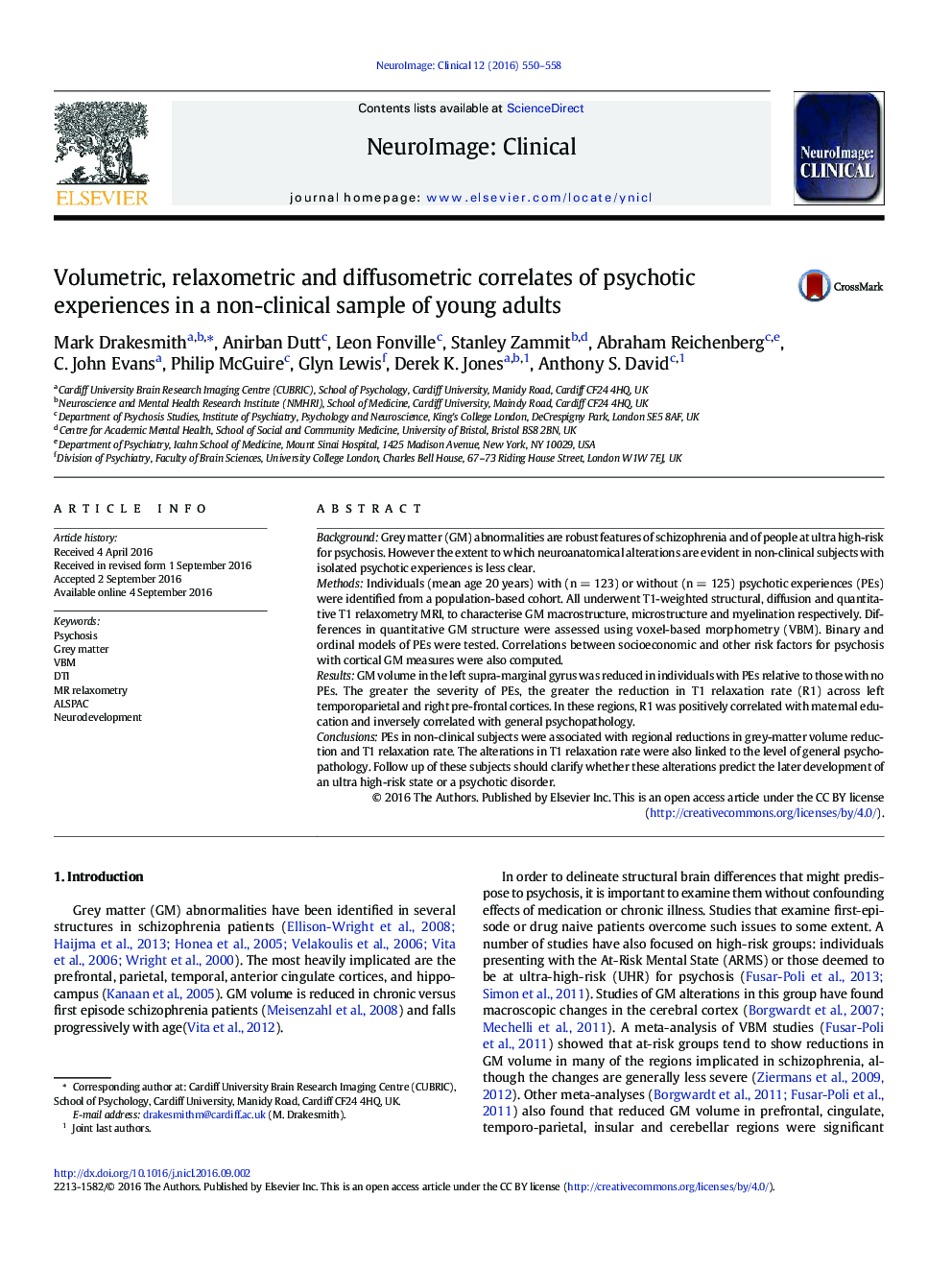 ارتباطات حجمی، آرامستومتری و پرفومومتری تجربیات روانگردان در نمونه غیر بالینی بزرگسالان جوان 