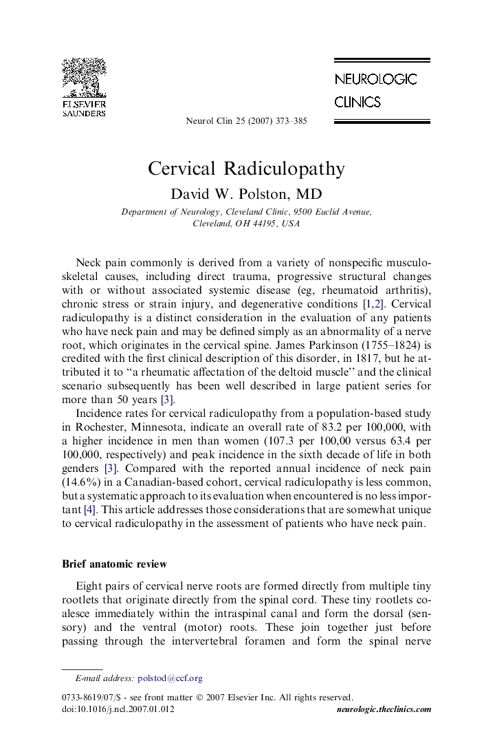 Cervical Radiculopathy