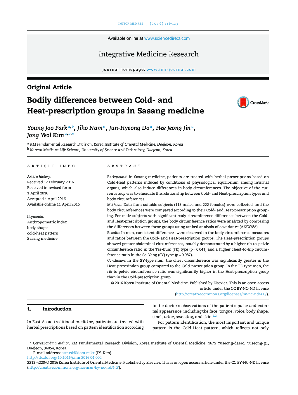 تفاوت های بدنی بین گروه های تجویز سرد و گرم در طب ساسانگ
