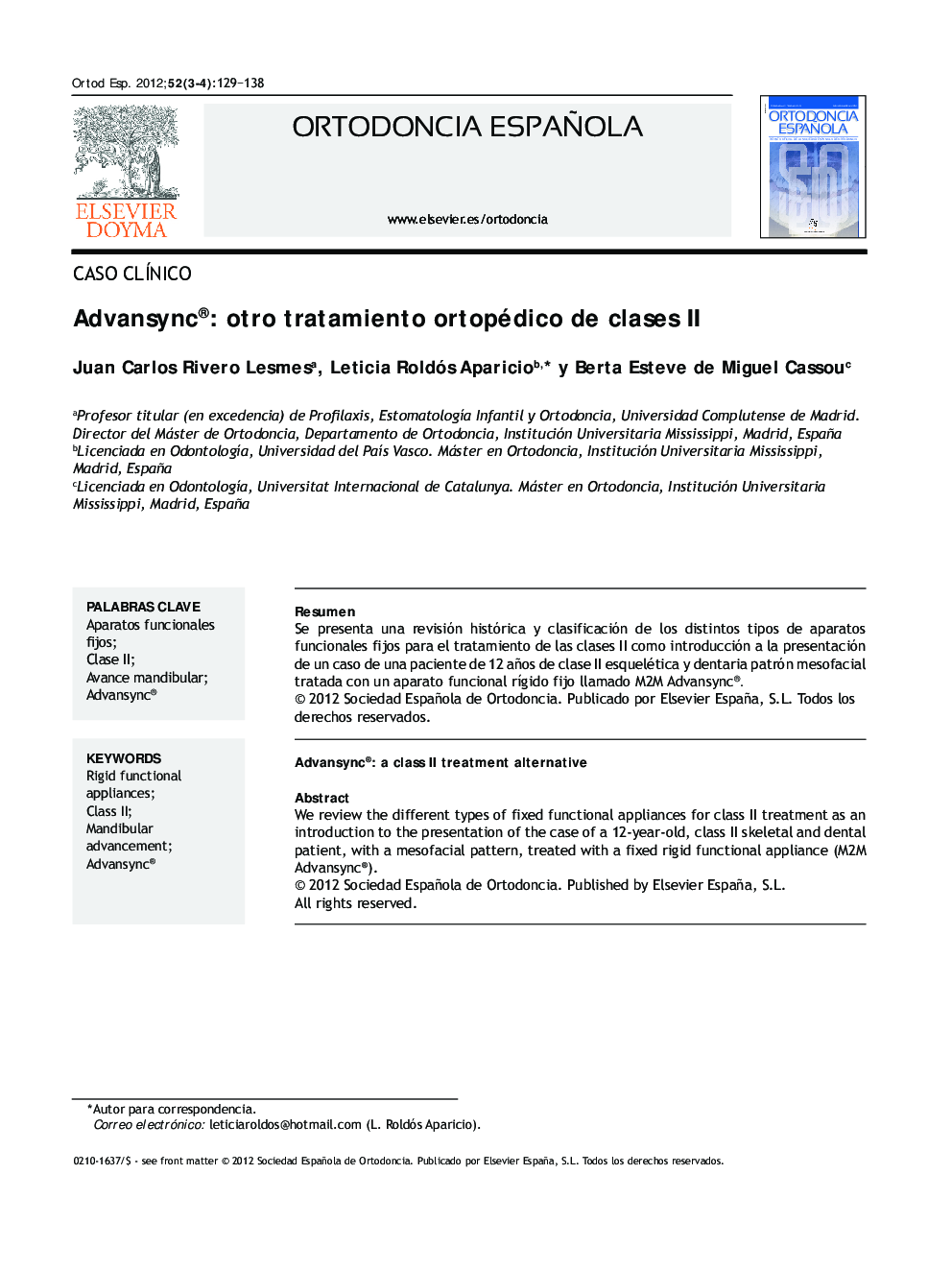 Advansync®: otro tratamiento ortopédico de clases II
