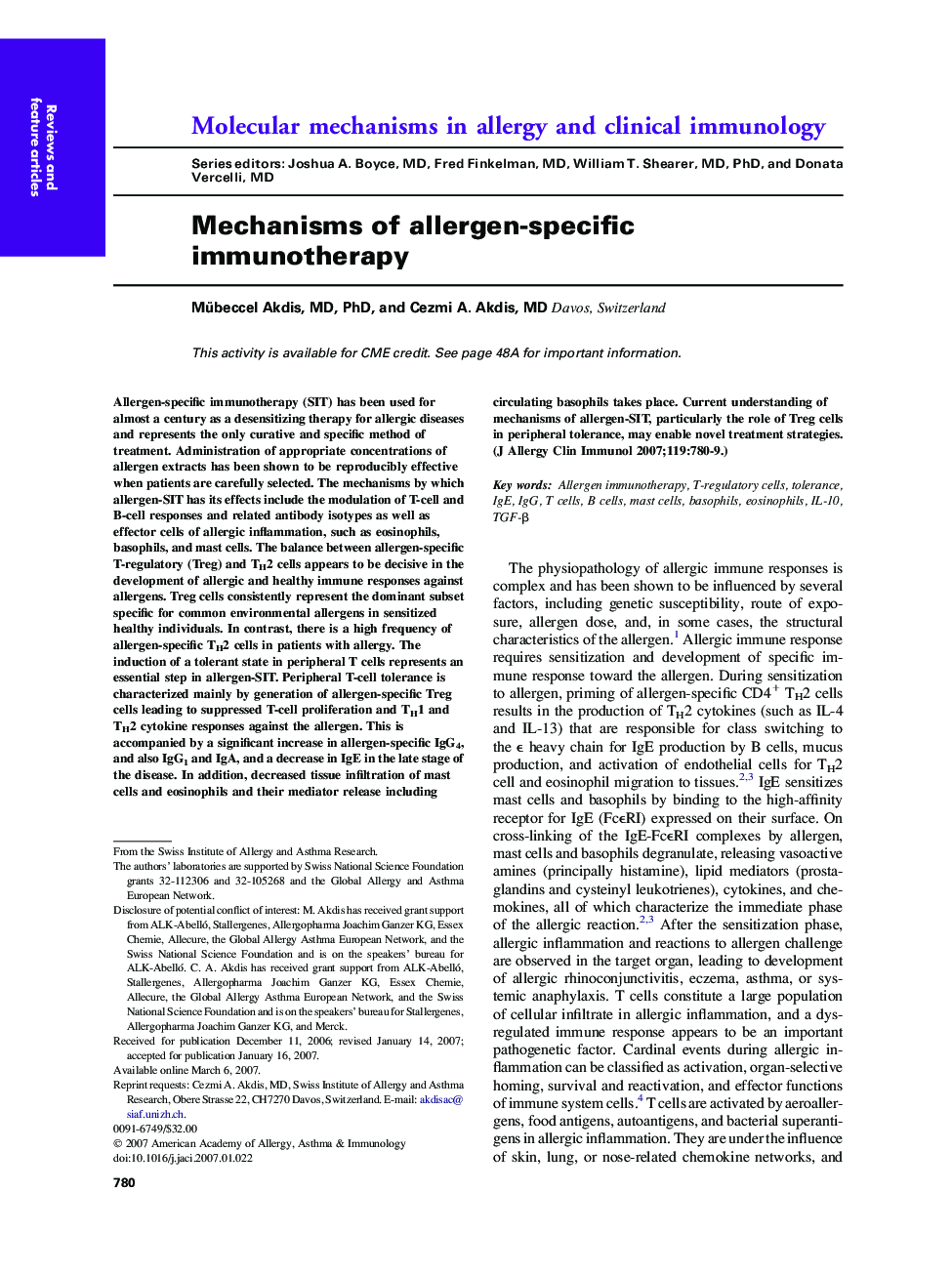 Mechanisms of allergen-specific immunotherapy 