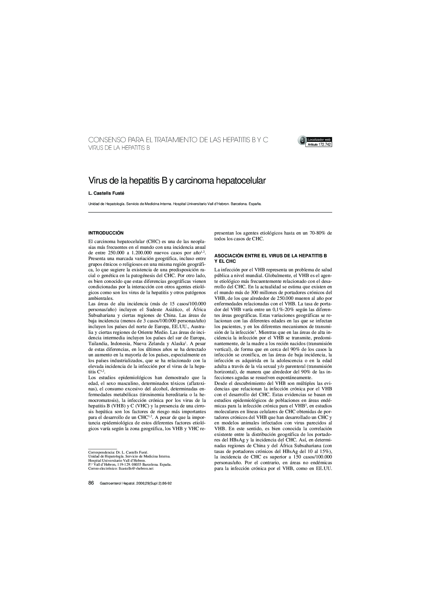 Virus de la hepatitis B y carcinoma hepatocelular